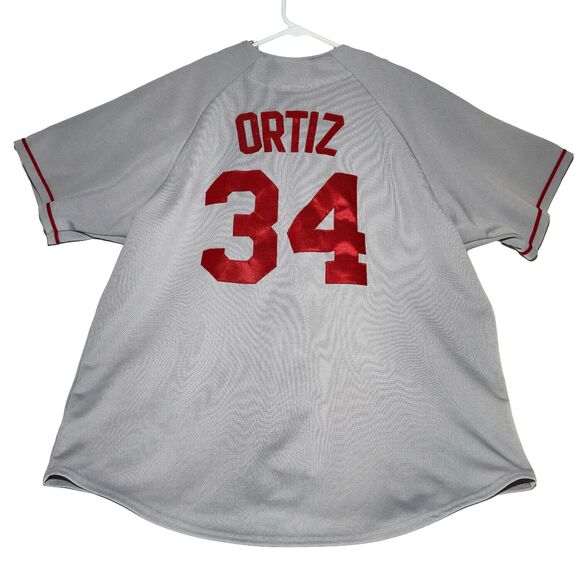Majestic Boston Red Sox David Ortiz #34 Jersey Men’s XL Gray MLB EUC - Picture 3 of 9